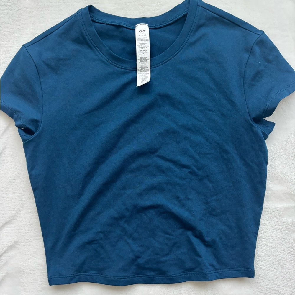 ALO Yoga Teal Crop Top